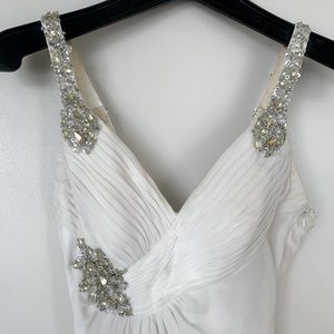 Faypana Couture Size 2 - white prom dress with beading